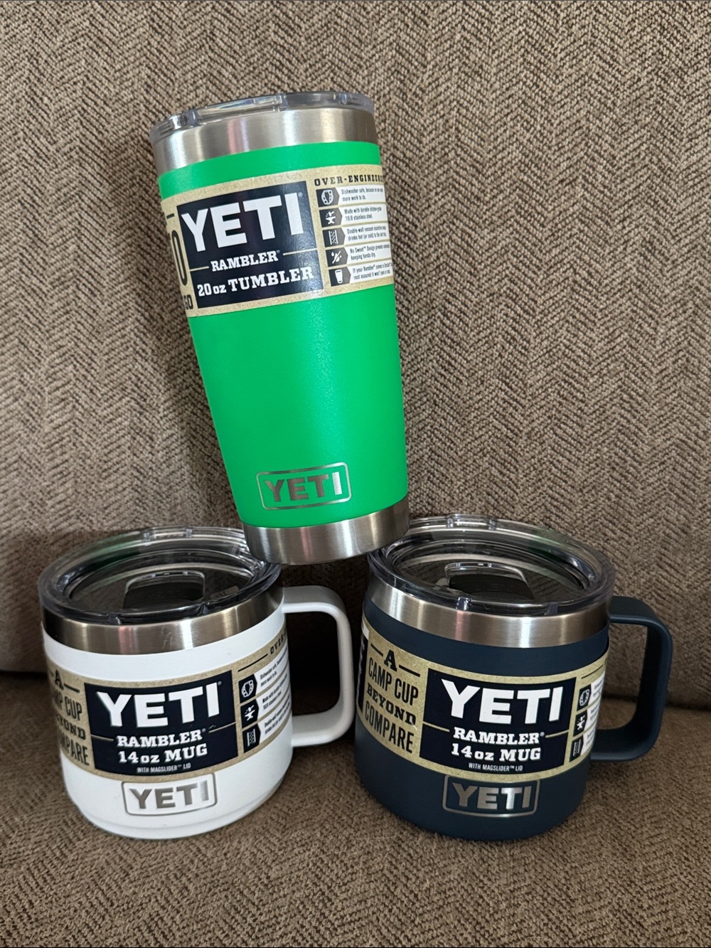 NEW Yeti Rambler 14 oz mugs and 20 oz tumbler